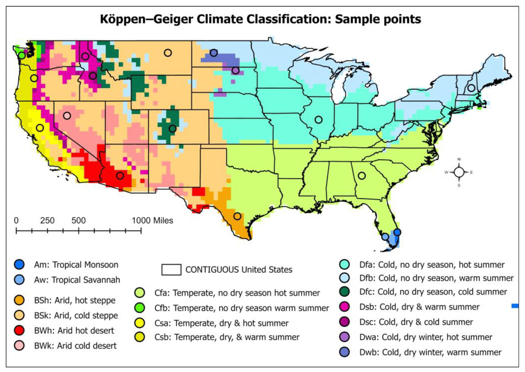 Present day (1980–2016) Köppen–Geiger climate classification map