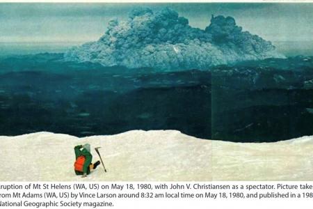 Eruption of Mt St Helens on May 18, 1980